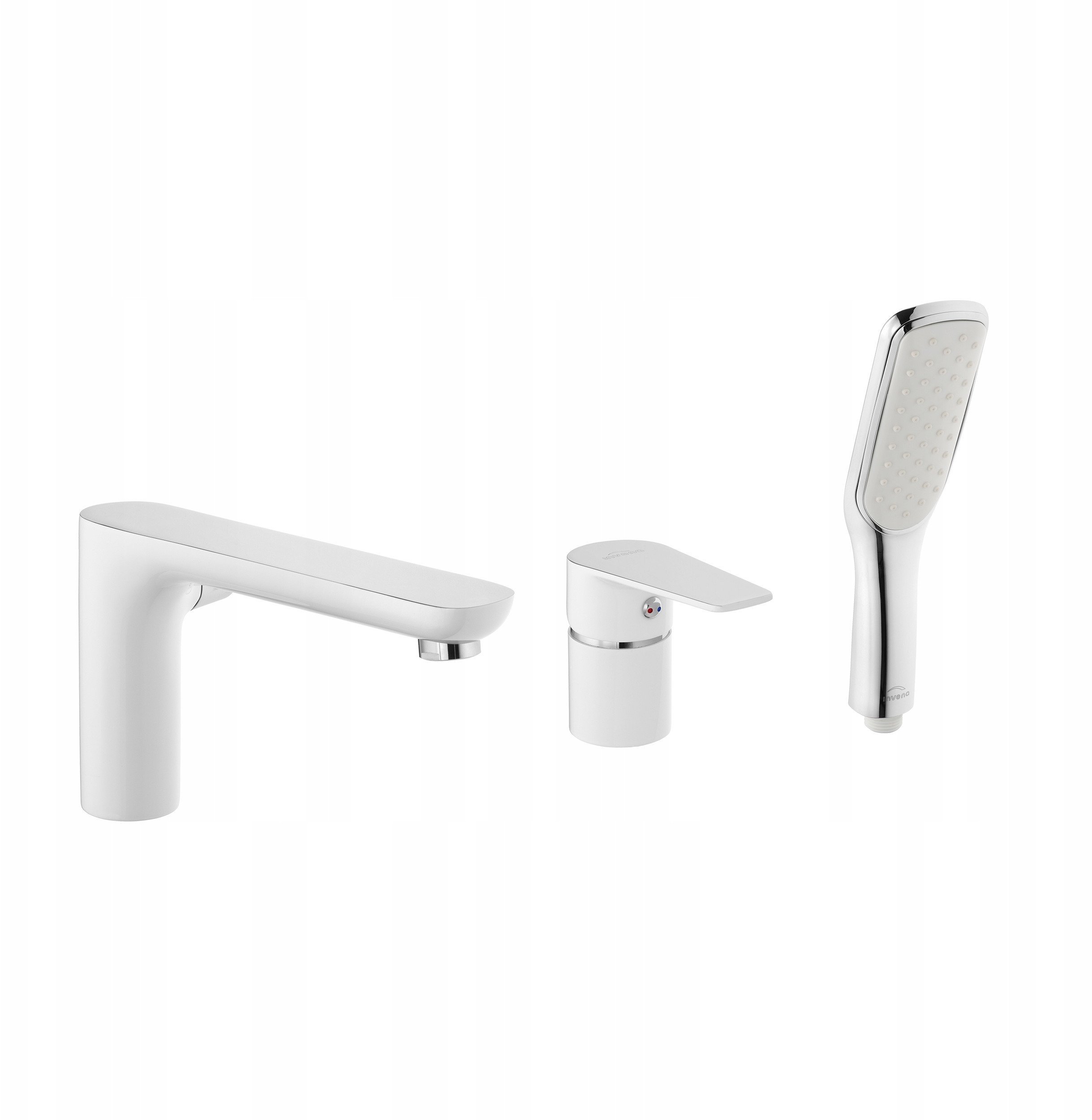 Invena bateria wannowa 3-otworowa Dokos biały/chrom BW-19-S02-V