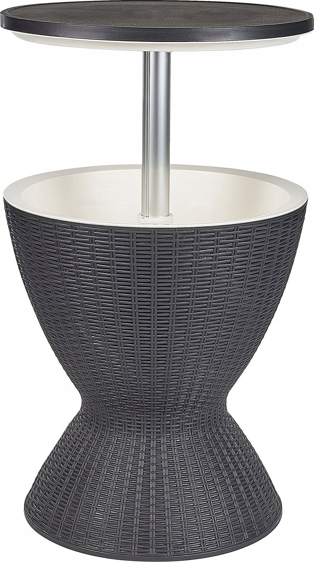 Beliani Stół ogrodowy Plastik Czarny AISA