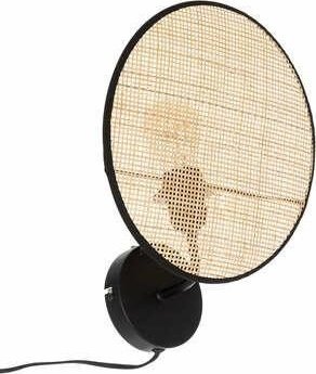 Atmosphera Kinkiet do salonu OLME, rattanowa plecionka, Ø 27 cm