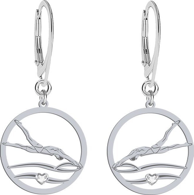MEJK Jewellery Kolczyki Srebrne z Pływakiem GRAWER GRATIS