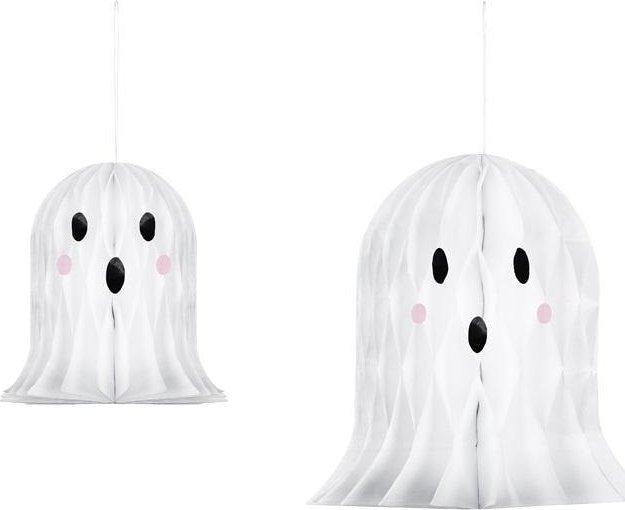 Dekoracje papierowe Duszki biały 20-30cm 2szt