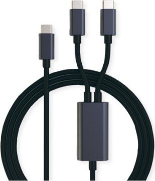 Kabel USB Roline USB-C - 2x USB-C 1.85 m Czarny (11.02.8308)
