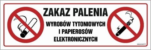 Mój dom Zakaz Palenia Wyrobów Tytoniowych I Papierosów Elektronicznych - Płyta Pcv 300X100 Libres Polska Sp Nc089_300X100_Pn 5904937410404