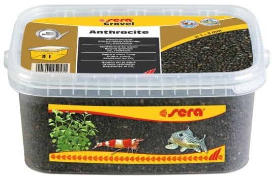 Sera Żwirek do akwarium Gravel Anthracite O 1 - 3 mm 3 l, antracyt