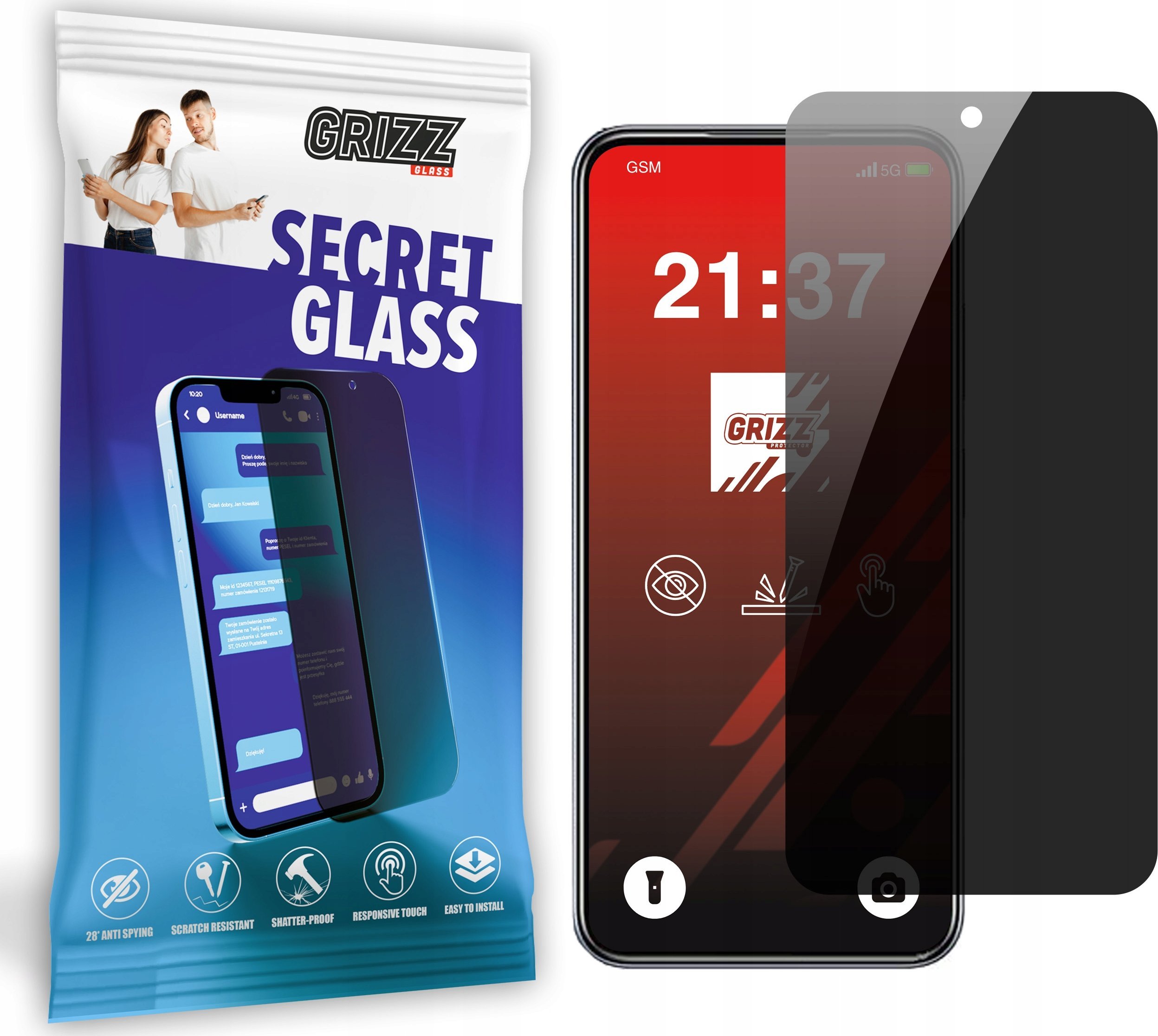 Szkło prywatyzujące GrizzGlass SecretGlass do Infinix Smart 9 HD