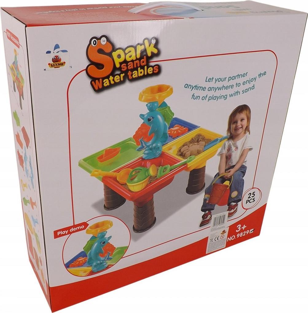 LUXMA Stolik do piasku i do wody delfin młyn 25 el 9829