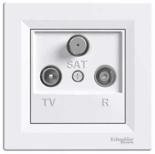Schneider Electric Gniazdo antenowe RTV-SAT przelotowe 4dB białe - EPH3500221