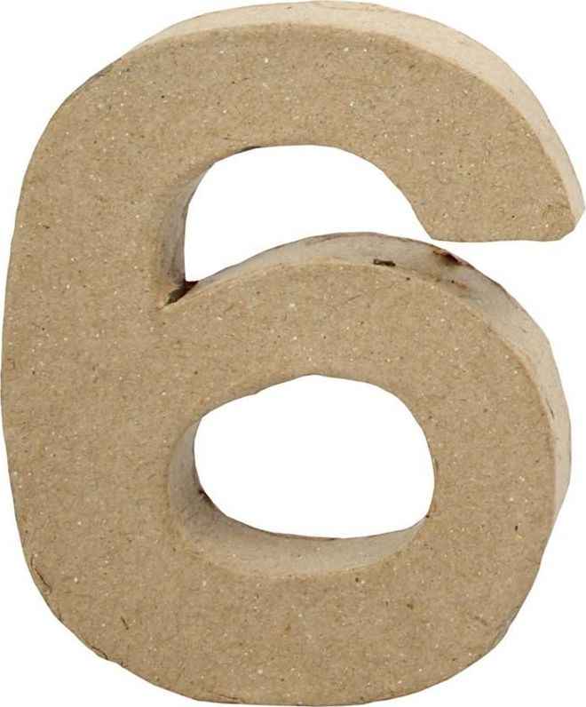 Creativ Company Cyfra 6 z papier-mache H: 10 cm