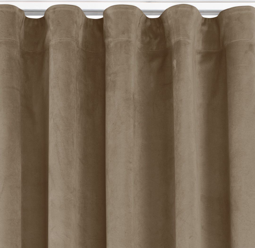 Homede Homede Zasłona VILA klasyczna velvetowa na taśmie wave 400x245 beżowa