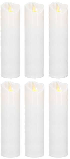 Świece elektryczne LED 6 szt. wkłady do znicza 18,5 cm świeczki na baterie, ruchomy płomień UNIWERSALNY