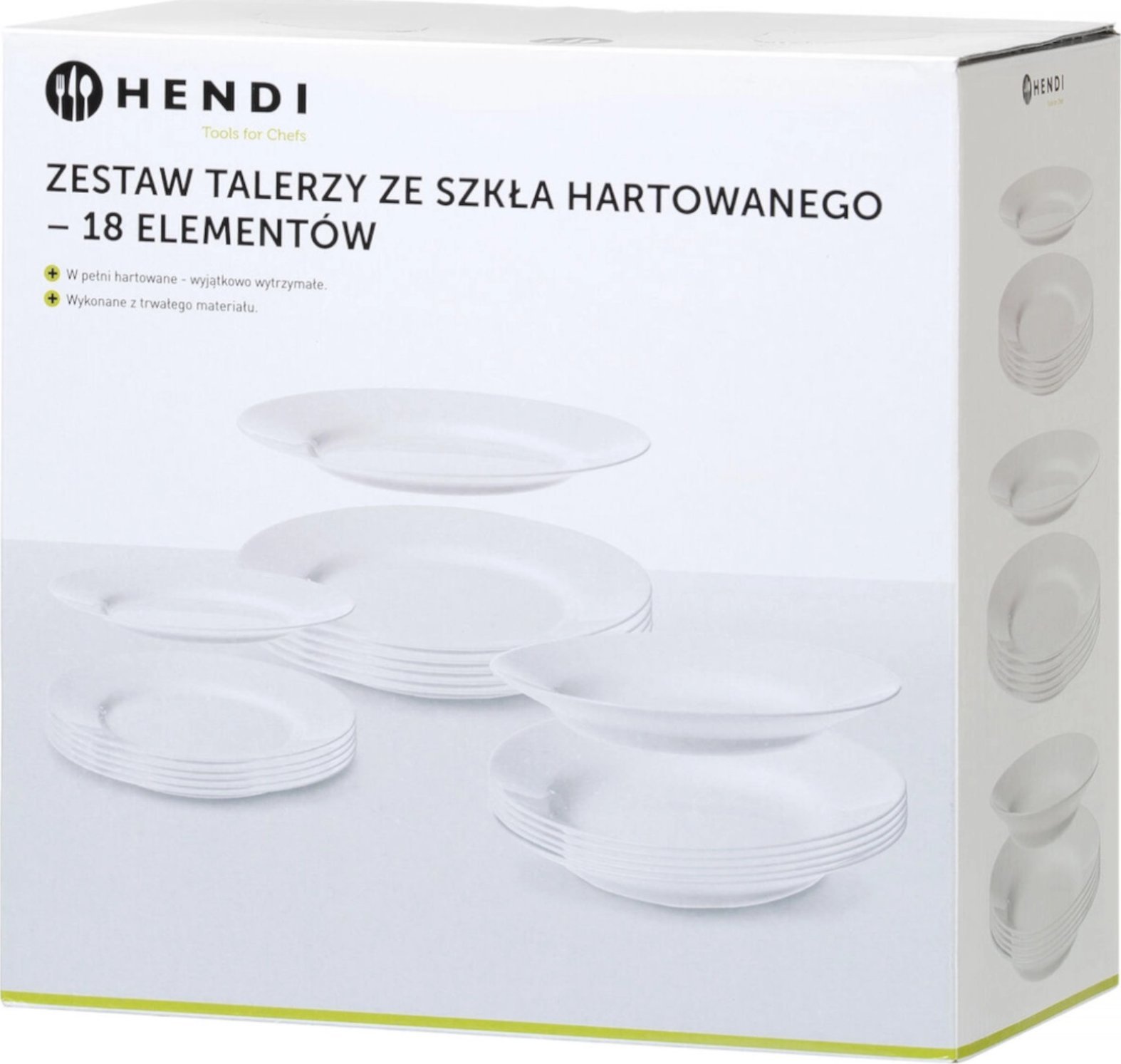 Hendi Zestaw talerzy ze szkła hartowanego 18 el. - Hendi 795224 Zestaw talerzy ze szkła hartowanego 18 el. - Hendi 795224
