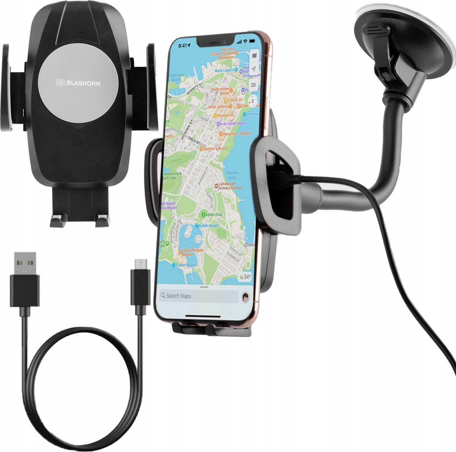 Blashorn Ładowarka Samochodowa Indukcyjna Solidna Indukcja uchwyt do telefonu