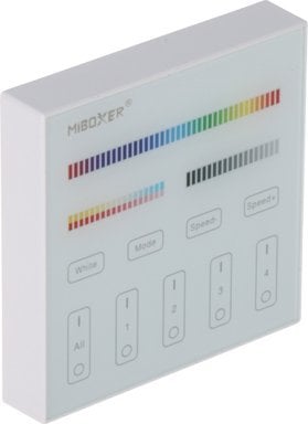 PILOT ŚCIENNY DO STEROWNIKÓW OŚWIETLENIA LED B4 2.4 GHz, MONO, CCT, RGB, RGBW, RGBCCT (RGBWW) MiBOXER