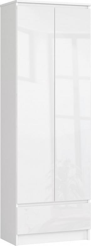 Fabryka Mebli Akord REGAŁ BIUROWY SZAFA R 60 cm CLP 1 SZUFLADA 2 DRZWI BIAŁY/ BIAŁY POŁYSK