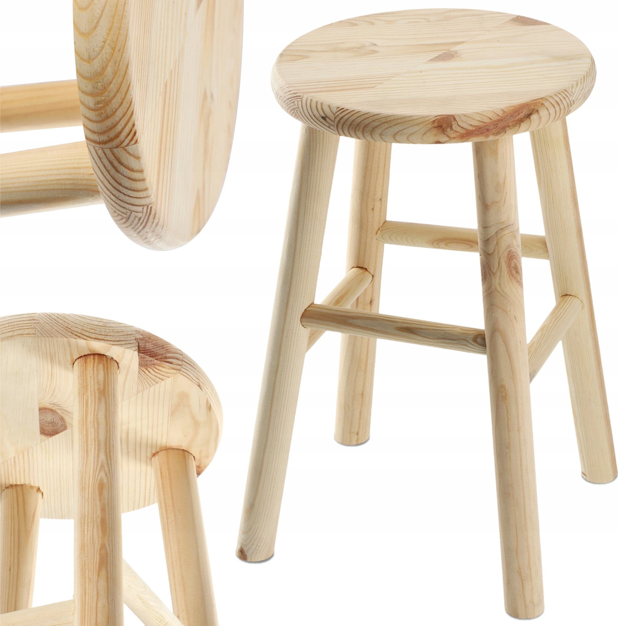 Kadax Taboret Kuchenny Drewniany 46 cm