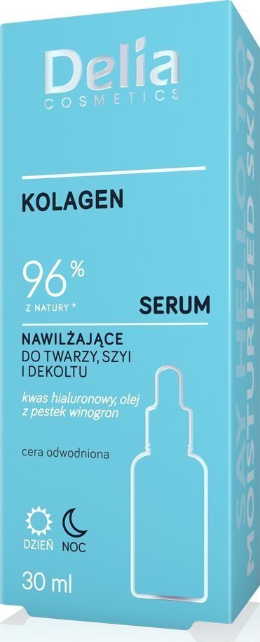 Delia Kolagen - 96% z natury - Serum nawilżające do twarzy, szyi i dekoltu 30ml