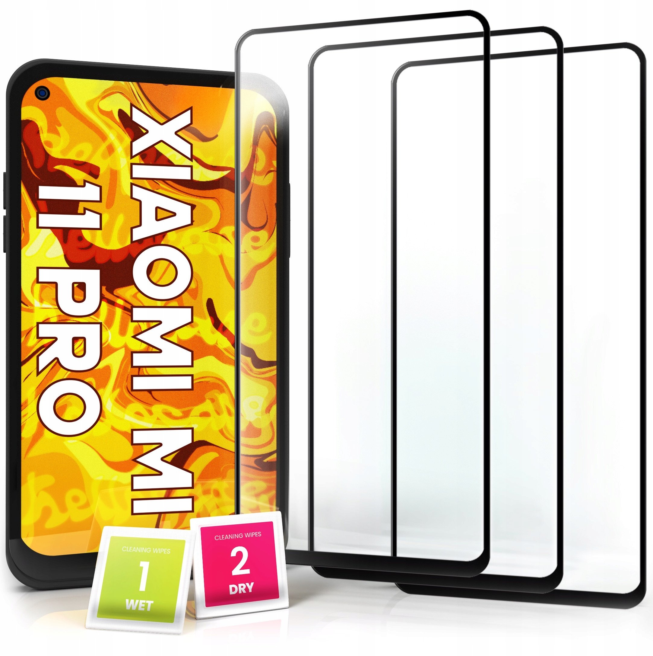 3-PAK Szkło Hartowane do Xiaomi Mi 11 Pro (Pełne 5D, Curved, Zakrzywione)