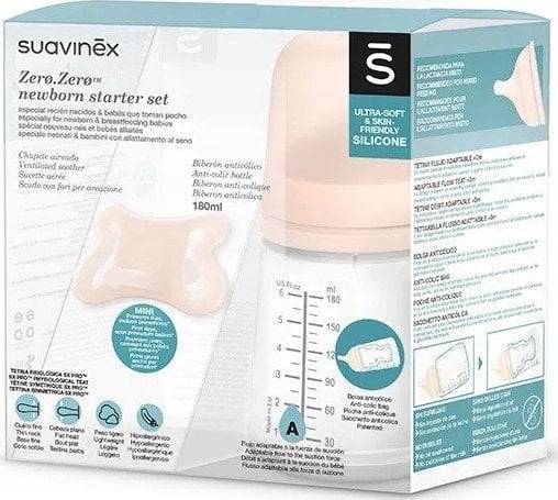 307775-ZESTAW STARTOWY/BUTELKA 180ML PRZEPŁYW ADAPTACYJNY + SMOCZEK -2-2M/ ZERO ZERO