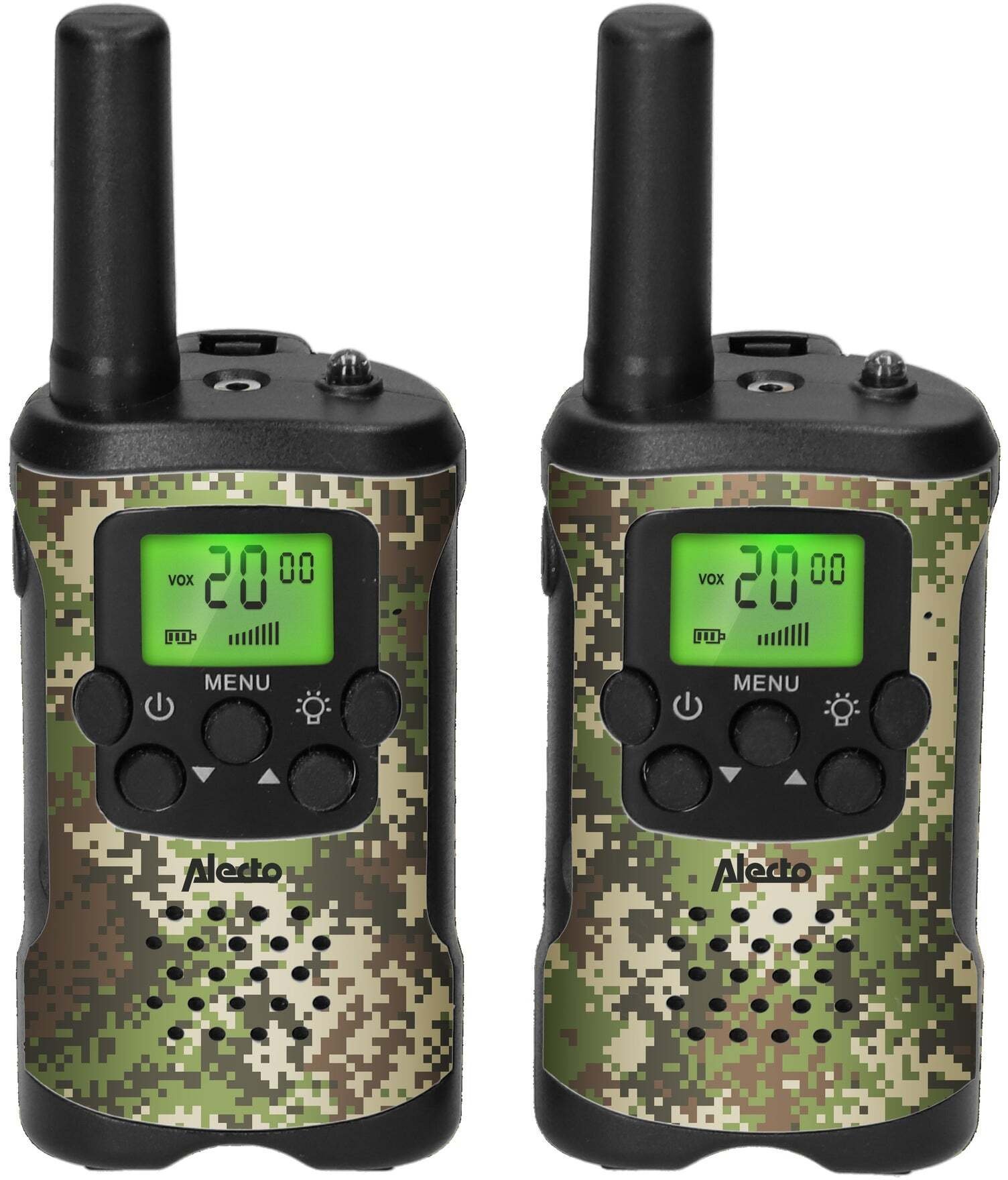 Radio Alecto Walkie Talkie Set of 2 for Kids, range 7 km, camouflage