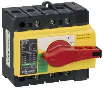 Schneider Rozłącznik 3P 63A dzwignia żółto-czerwona INS63 (28918)
