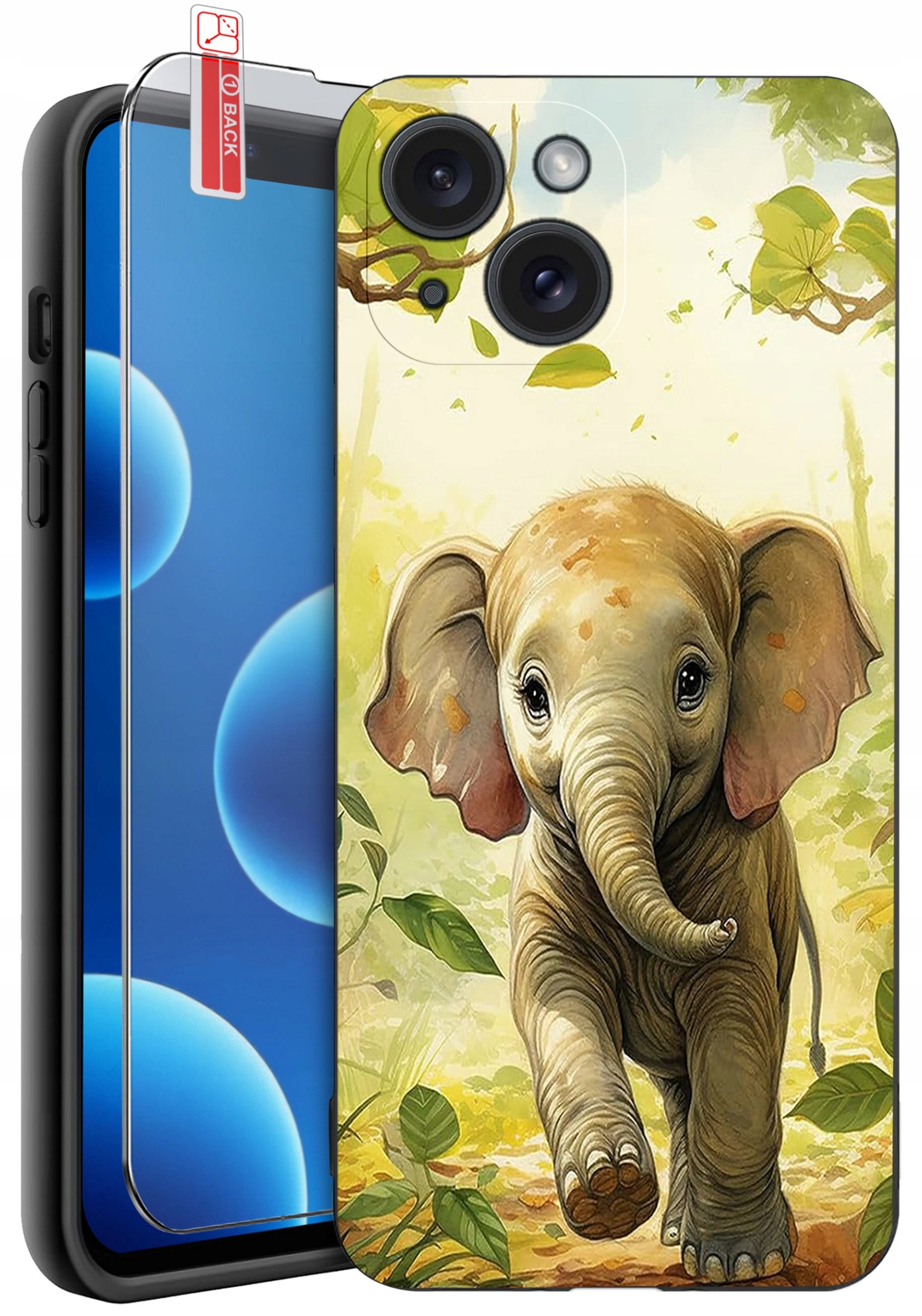 krainaGSM ETUI do iPhone 13 | 14 | wzory | SILIKONOWE MATT CASE + SZKŁO 9H