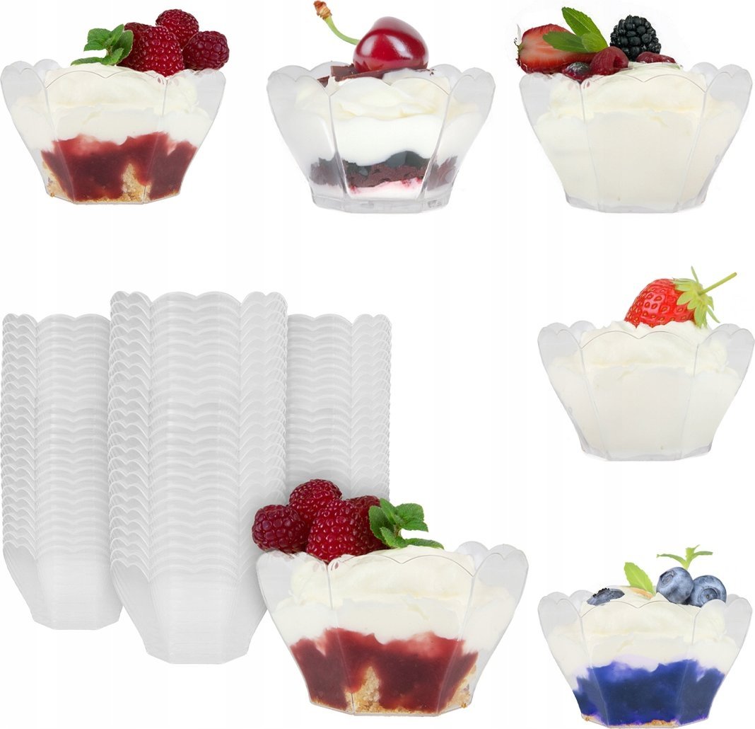 PUCHARKI POJEMNIKI NA DESERKI 90 ml 24szt. kubek QUEEN na przekąski