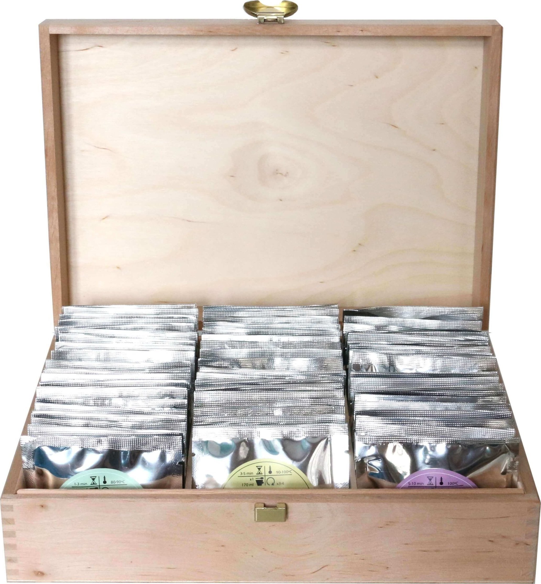 Cup&You Drewniana skrzynka na saszetki z herbatą 60x 5/8g