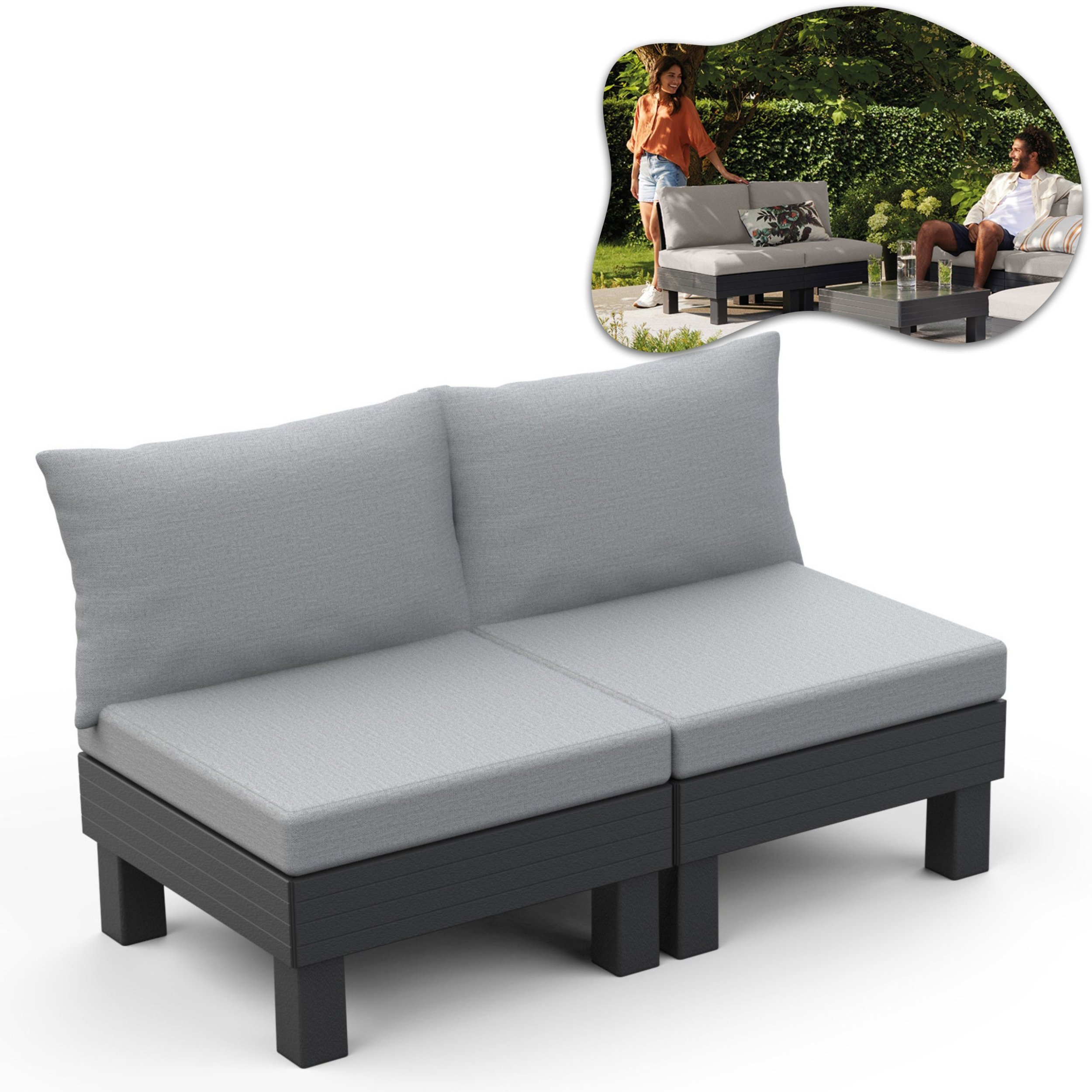 Darza divans divvietigs Elements 2 Seater peleks/gaisi peleks 8711245158037