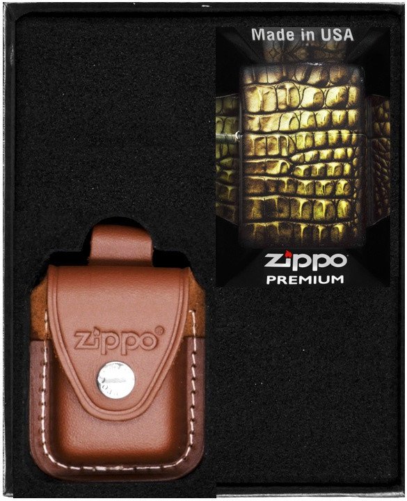 Zestaw ZIPPO Zapalniczka ALLIGATOR SKIN DESIGN Prezentowy No2
