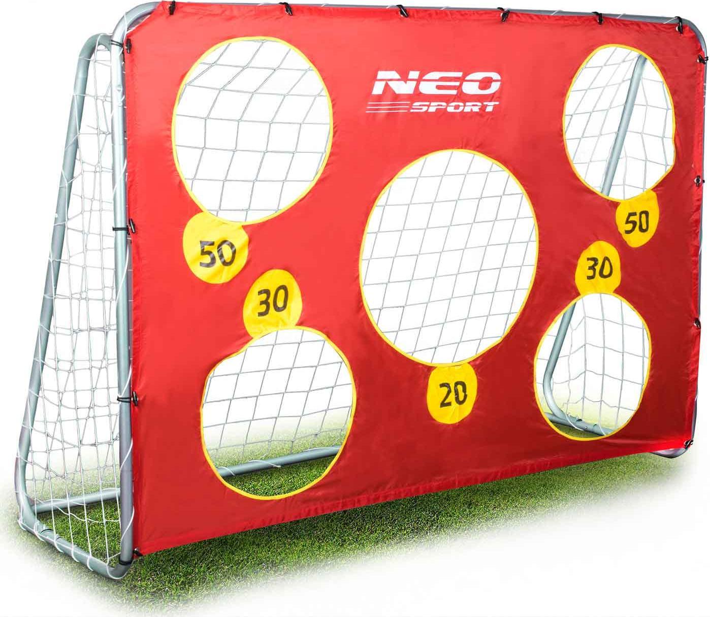 Neo-Sport Duża bramka do piłki nożnej piłkarska 215x153x76cm+mata celownicza