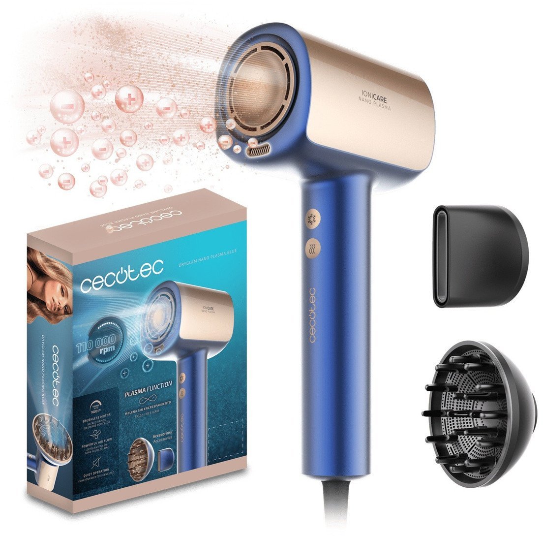 Cecotec Suszarka do włosów DryGlam Nano Plasma Blue