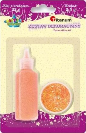 Titanum Klej z brokatem neonowy pomarańczowy w słoiczku