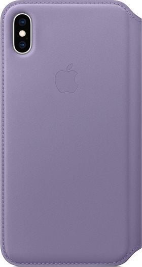 Apple Etui skórzane folio iPhone XS Max - liliowe