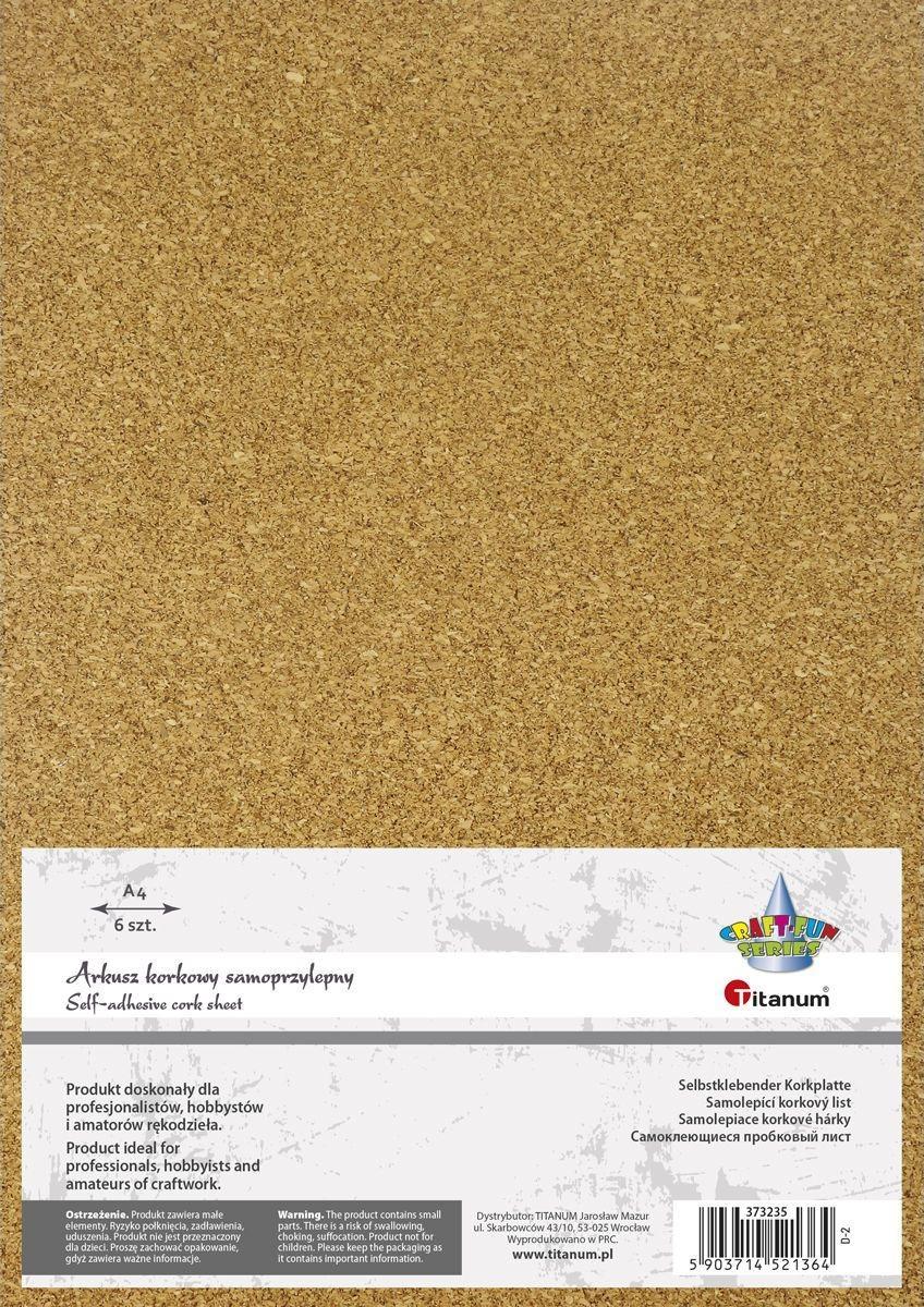 Titanum Arkusze samoprzylepne korkowe 6 szt A4 Titanum