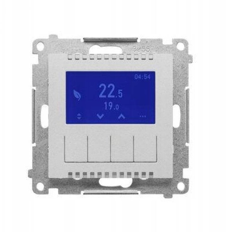 Kontakt-Simon Termostat programowalny z wyświetlaczem (moduł) Aluminium matowy TETD1A.01/143
