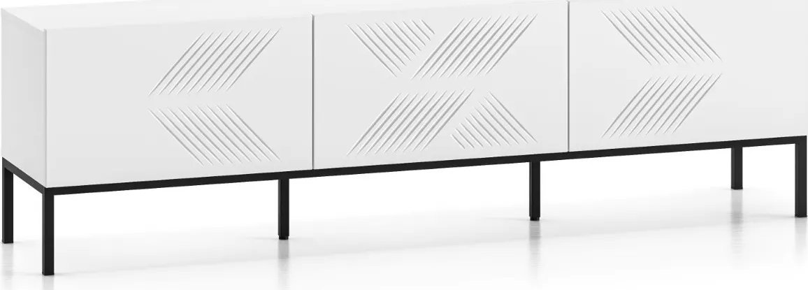 ML Meble Szafka RTV KLARA 170 biały mat z podstawą ML MEBLE