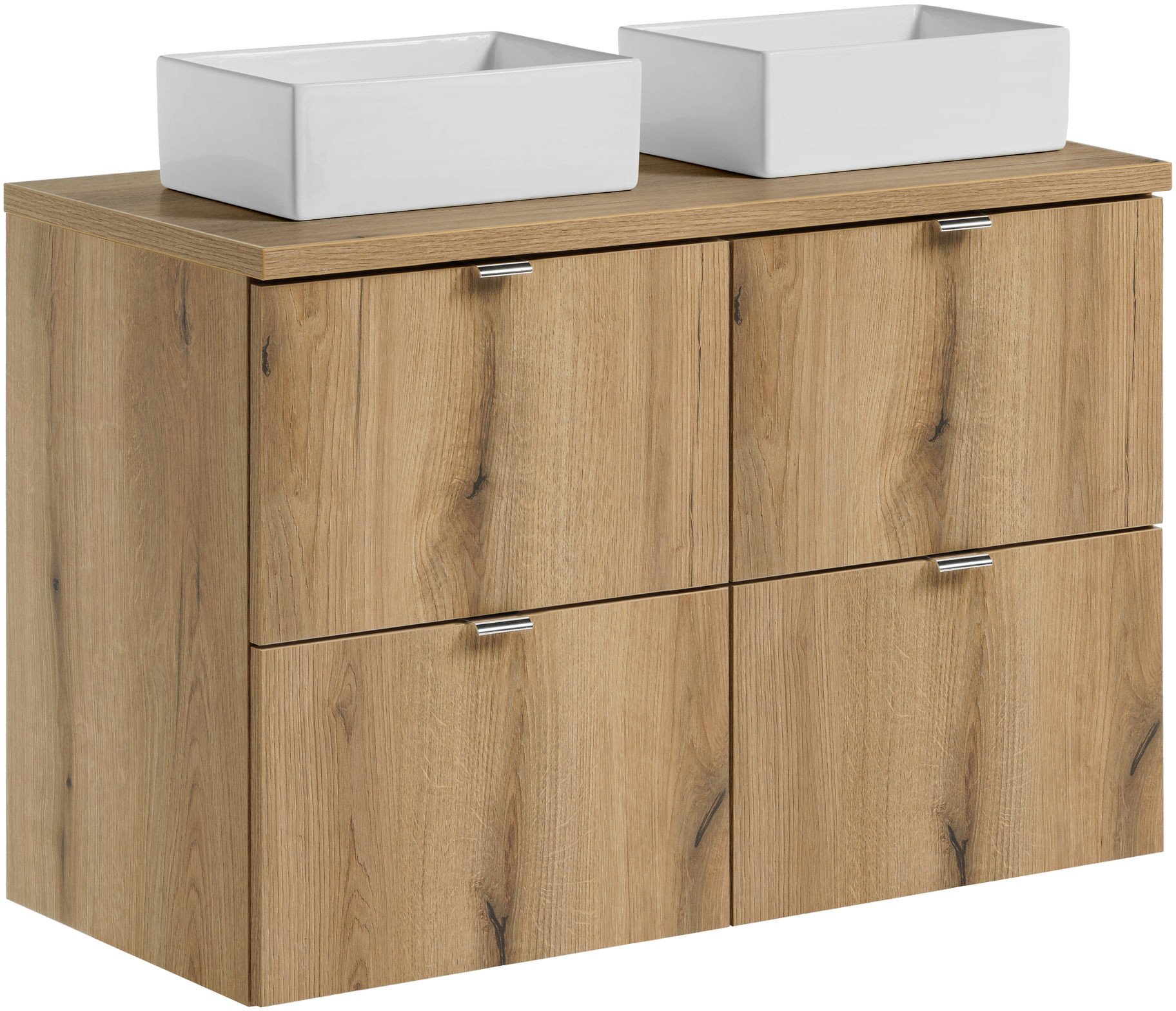 Zestaw meblowy 100cm z blatem i 2 umywalkami nablatowymi Gaja