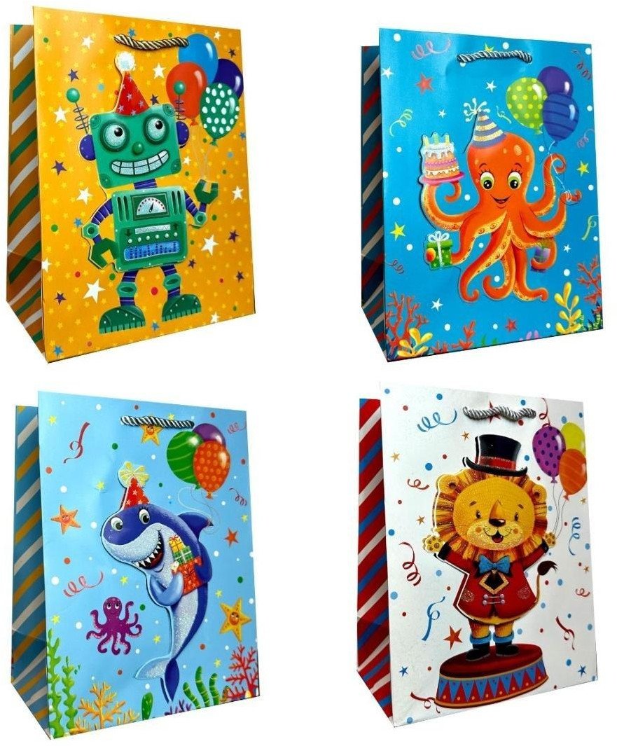 JU-PITER Torebka ozdobna prezentowa dziecięca JP653B 26x32x10cm mix cena za 1 szt