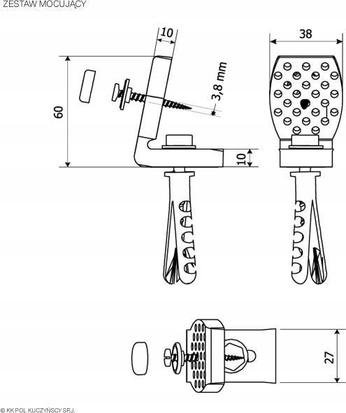 KK-Pol Mocowanie Do Ceramiki Akc/335/0/TSyfony, stelaże