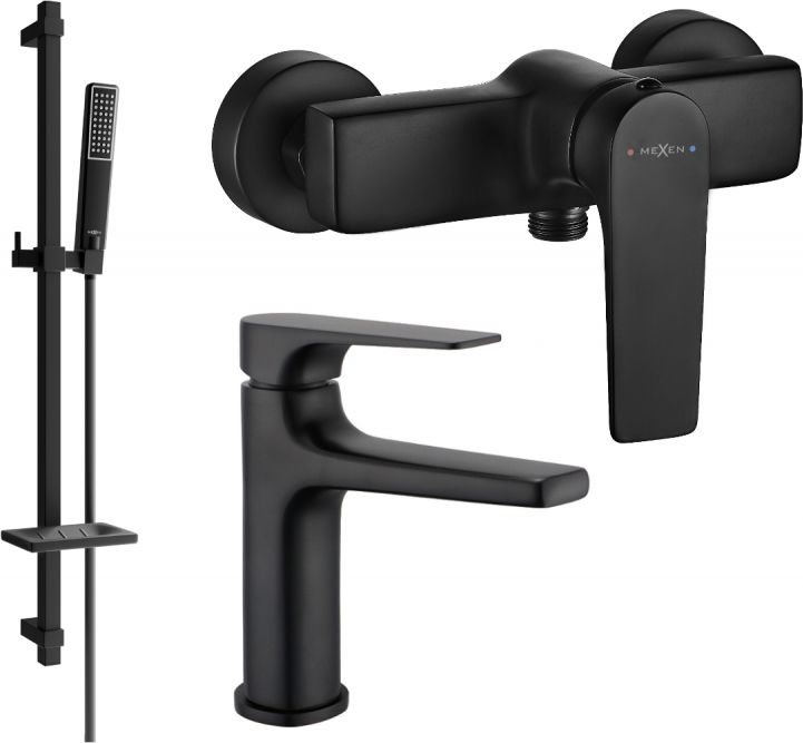 Mexen Mexen Lynx DQ72 zestaw prysznicowy, czarny - 745904DQ72-70