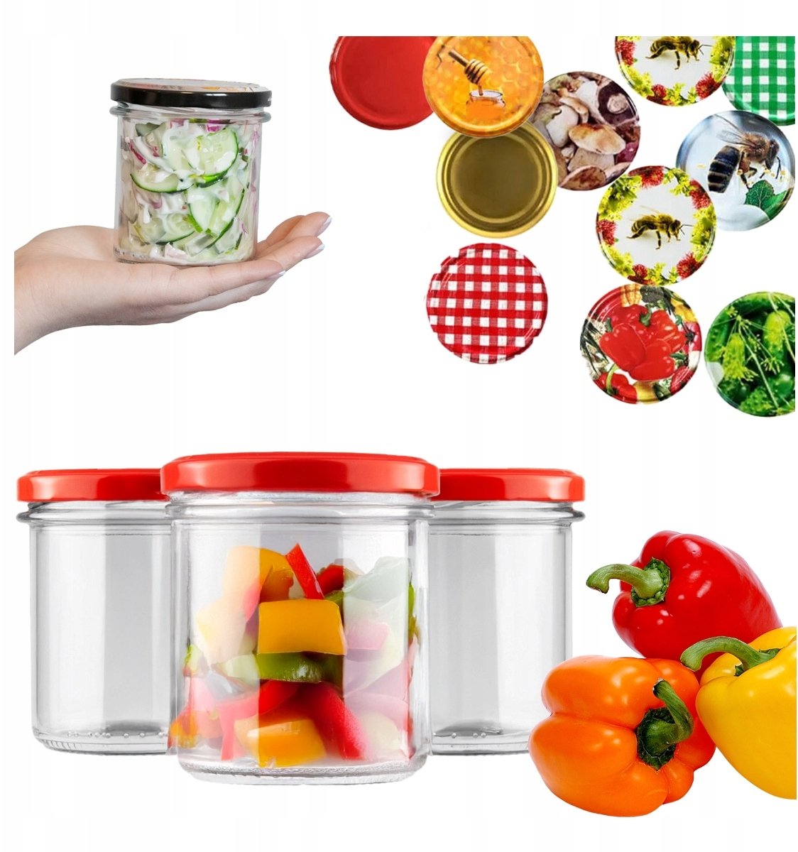 50x SŁOIK 350ml MIÓD DŻEM MIĘSO PASZTET PRZETWORY ŚWIECZKI SZKLANY PROSTY