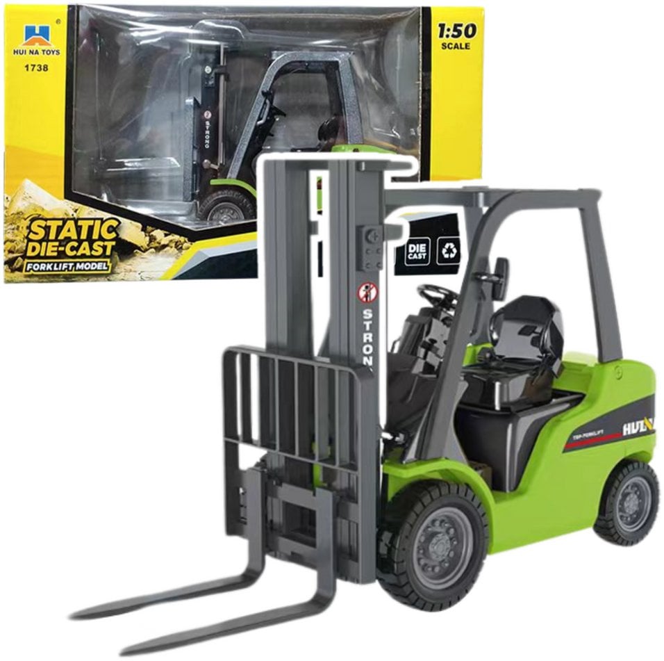 Wózek Widłowy Metalowy Ruchome Widły Huina Zielony 1:50