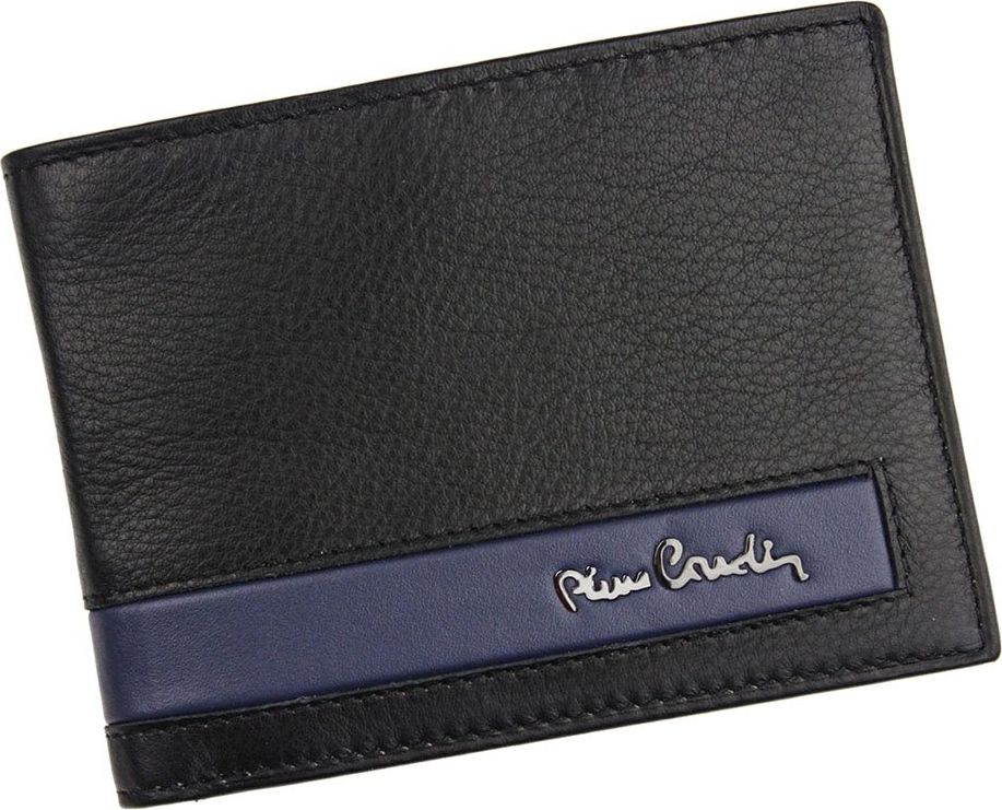 Pierre Cardin Portfel męski skórzany PIERRE CARDIN CB TILAK26 8805 RFID Czarno niebieski uniwersalny