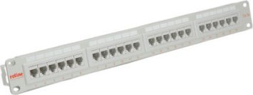 Roline ROLINE Cat.5e (Class D), patchpanel 19, 24 porty, UTP, grijs