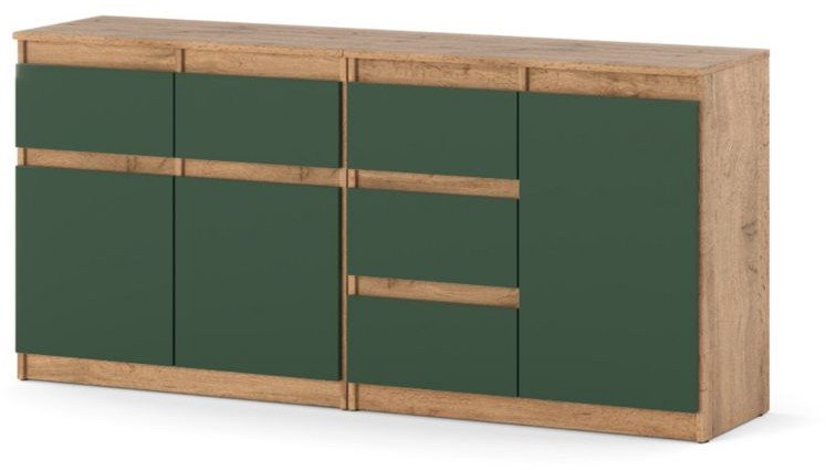 Komoda 5 Szuflad 160cm Szafka Pojemna Nowoczesna Wotan Butelkowa Zieleń