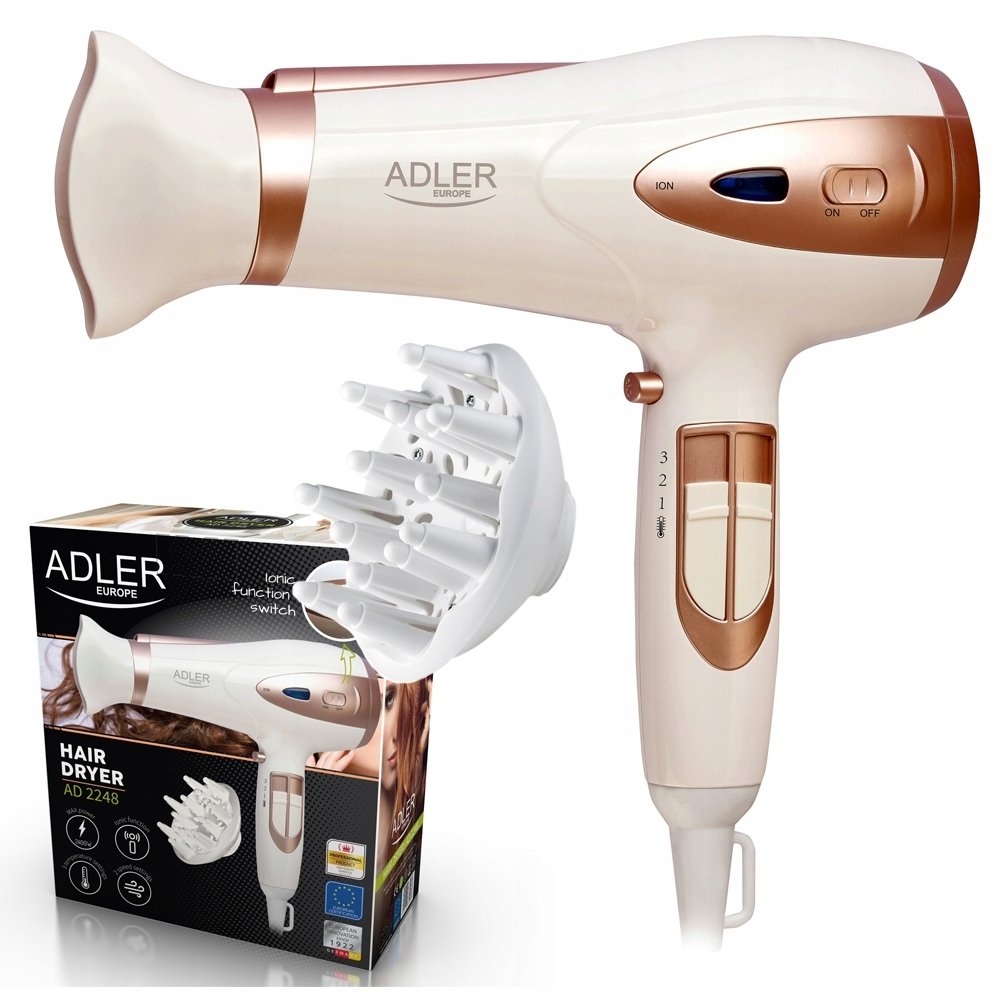 Suszarka Do Włosów Z Jonizacją 2400W Zimny Nawiew + Koncentrator I Dyfuzor