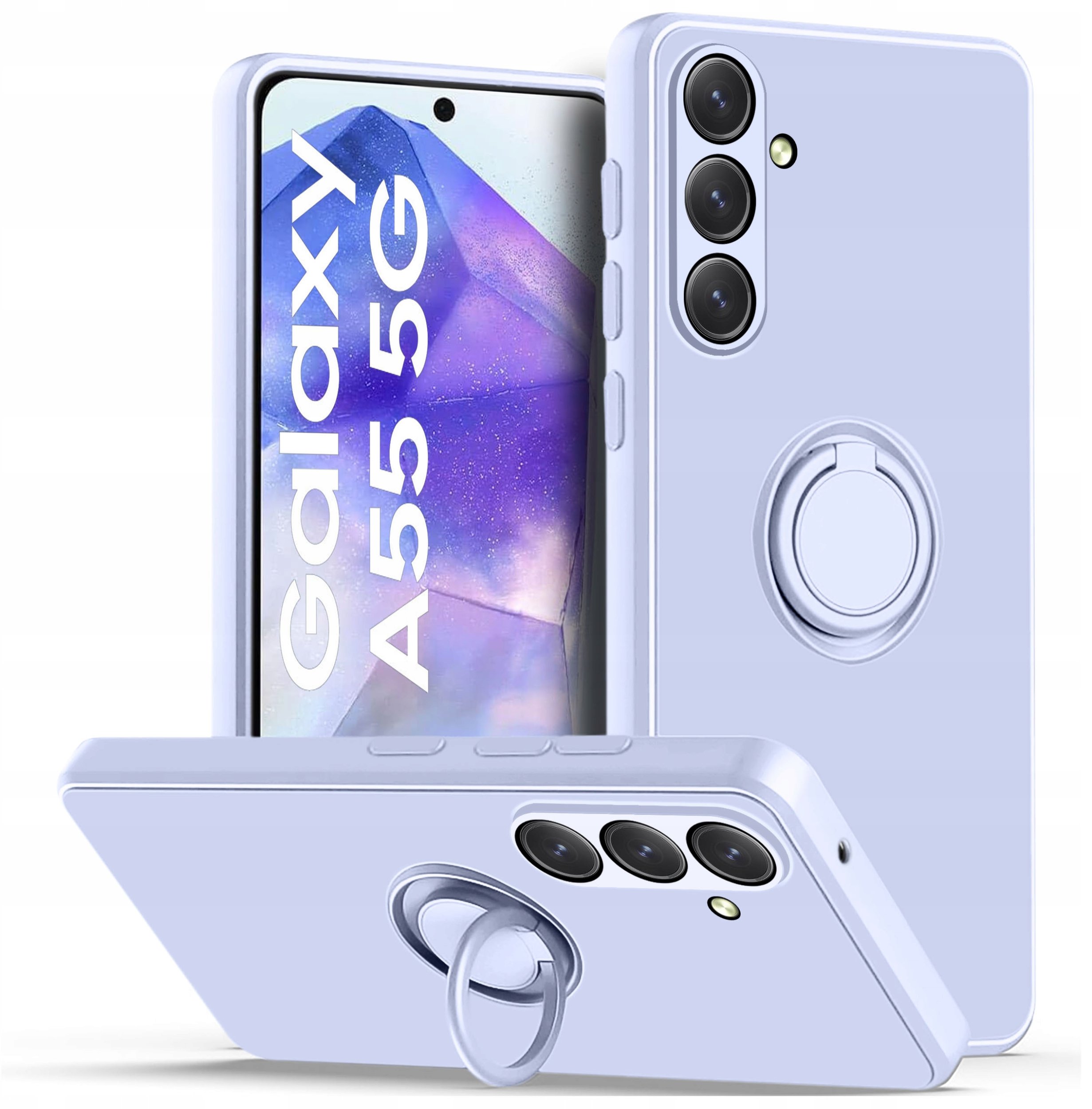 Etui do Samsung Galaxy A55 5G Silicone Ring CASE PLECKI + SZKŁO OCHRONNE 9H