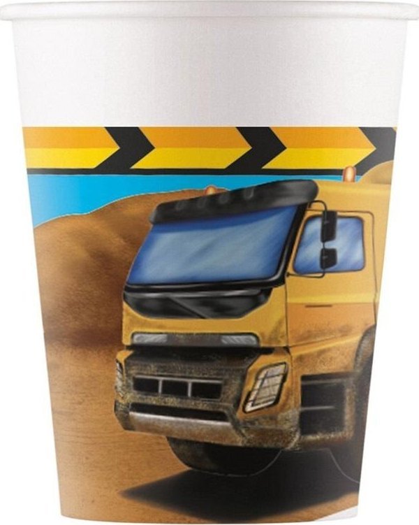 Kubeczki papierowe Construction 200ml 8szt