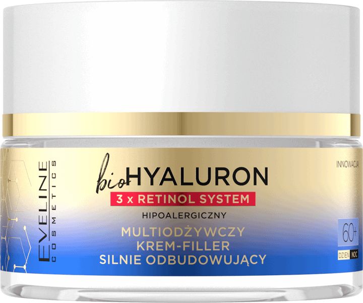 Eveline bioHYALURON 3xRetinol System 60+ Multiodżywczy Krem-Filler silnie odbudowujący 50ml (5903416026075)