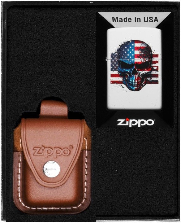 Zestaw ZIPPO Zapalniczka SKULL FLAG DESIGN Prezentowy No4